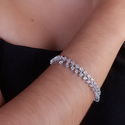 Pulseira de Prata com Água Marinha - 67098