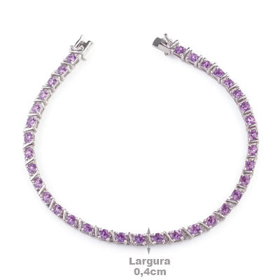 Pulseira de Prata com Ametista - 67099