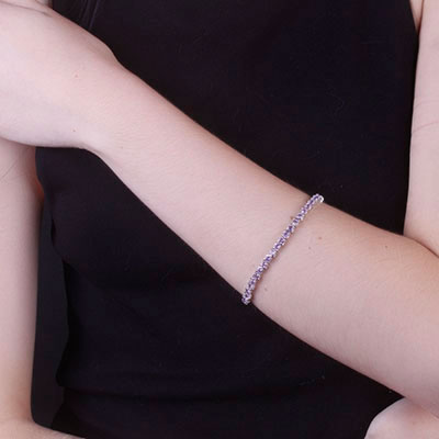 Pulseira de Prata com Ametista - 67099