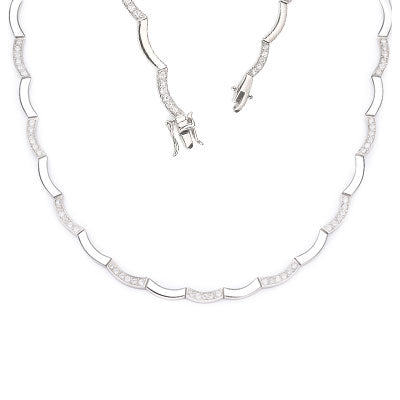 Gargantilha de Prata com Zircônia - 67111