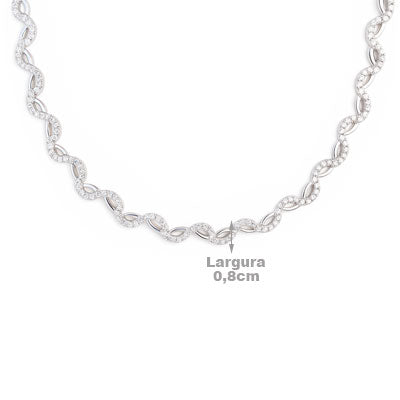 Gargantilha de Prata com Zircônia - 67112