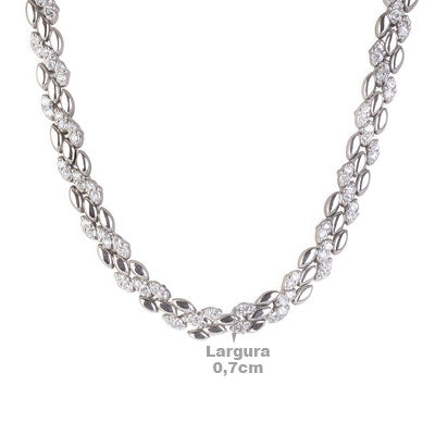 Gargantilha de Prata com Zircônia - 67116