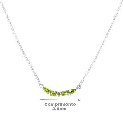 Gargantilha de Prata com Peridoto - 67120