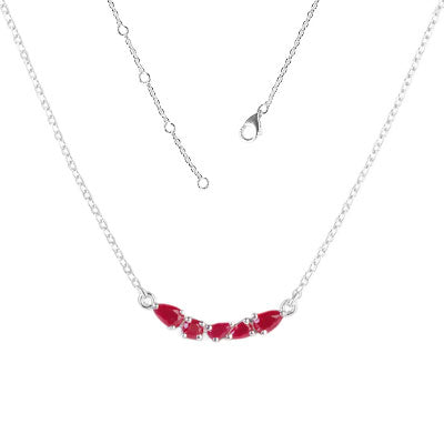 Gargantilha de Prata com Rubi - 67121