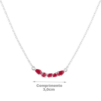 Gargantilha de Prata com Rubi - 67121