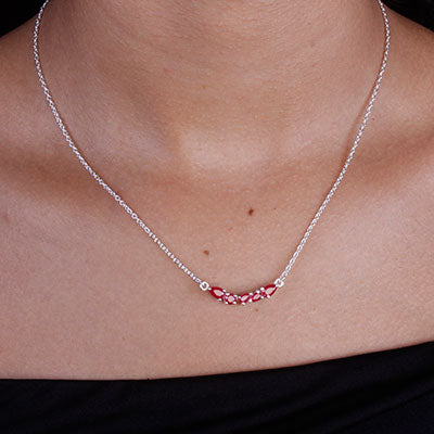 Gargantilha de Prata com Rubi - 67121