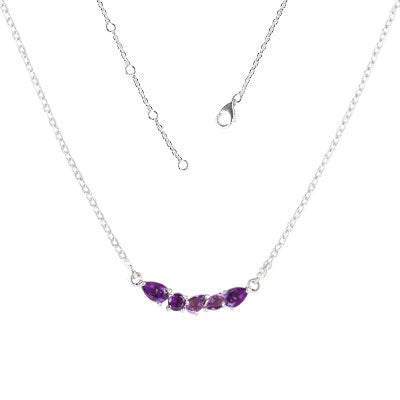 Gargantilha de Prata com Ametista - 67123