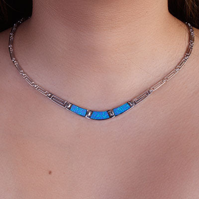 Gargantilha de Prata com Opala - 67129