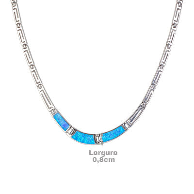 Gargantilha de Prata com Opala - 67129