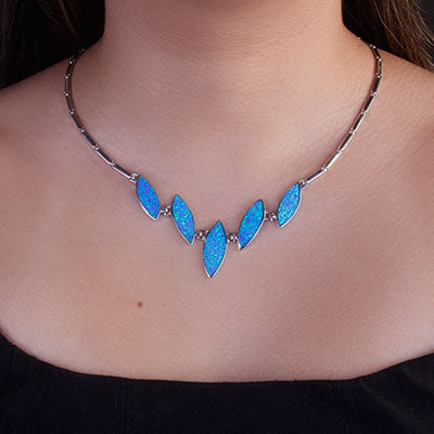 Gargantilha de Prata com Opala - 67130