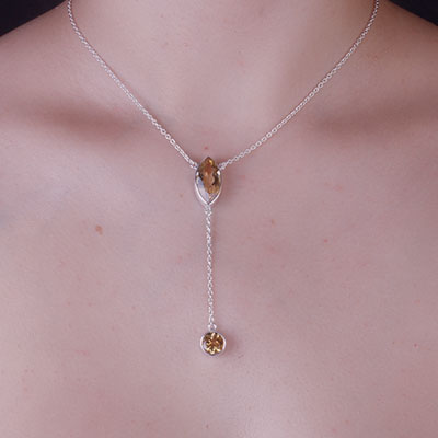 Gargantilha de Prata Citrino - 67137