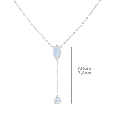 Gargantilha de Prata Pedra da Lua - 67138