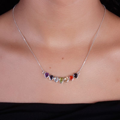 Gargantilha de Prata com Pedras - 67141