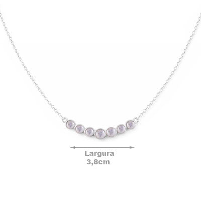 Gargantilha de Prata com Pedra da Lua - 67142 - soprata
