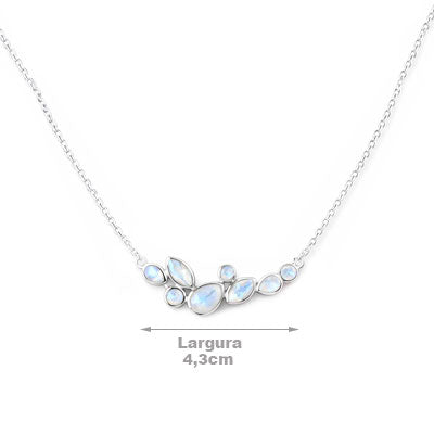 Gargantilha de Prata com Pedra da Lua - 67145