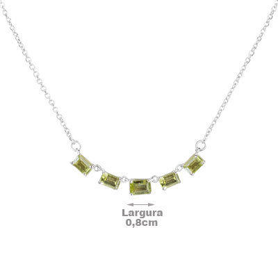 Gargantilha de Prata com Peridoto - 67155