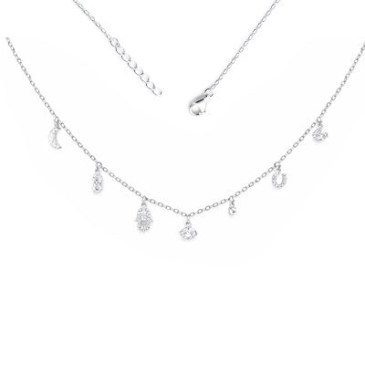 Gargantilha de Prata com Pingentes - 67173