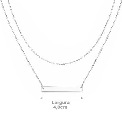 Gargantilha de Prata com Placa - 67186