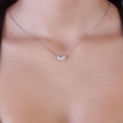 Gargantilha de Prata com Pingente - 67187 - soprata