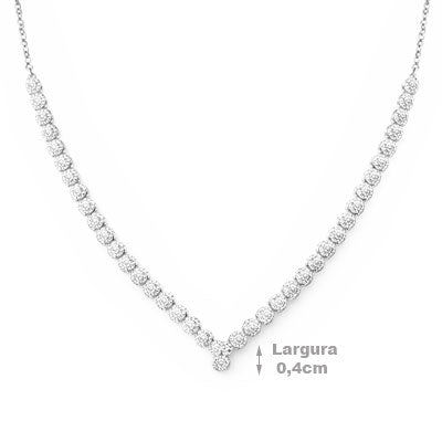 Gargantilha de Prata com Zircônias - 67191