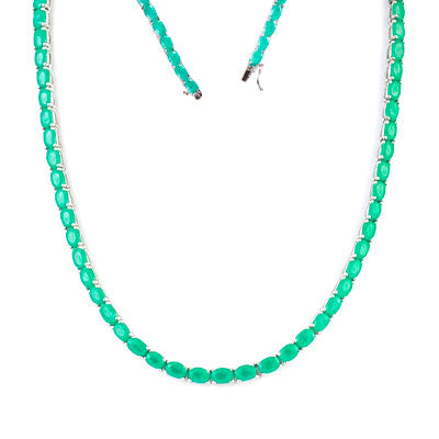 Gargantilha de Prata com Esmeralda - 67192