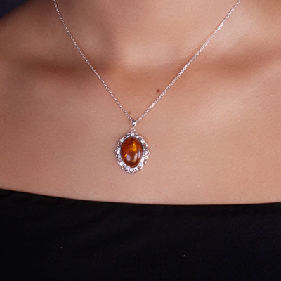 Gargantilha de Prata com Âmbar - 67204