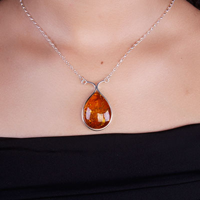 Gargantilha de Prata com Âmbar - 67205