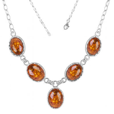 Gargantilha de Prata com Âmbar - 67206