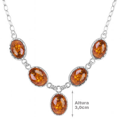 Gargantilha de Prata com Âmbar - 67206