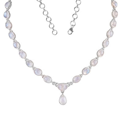 Gargantilha de Prata com Pedra da Lua - 67214