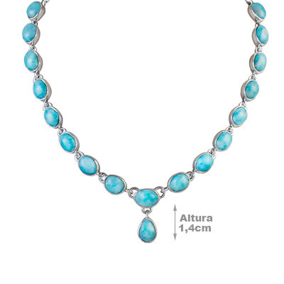 Gargantilha de Prata com Larimar - 67215
