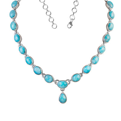 Gargantilha de Prata com Larimar - 67215
