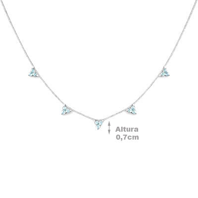 Gargantilha de Prata com Zircônia - 67221