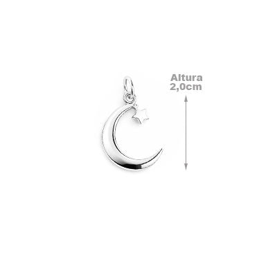 Pingente de Prata Lua e Estrela - 67245