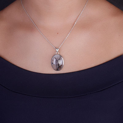 Pingente de Prata com Cristal Rutilado - 67302