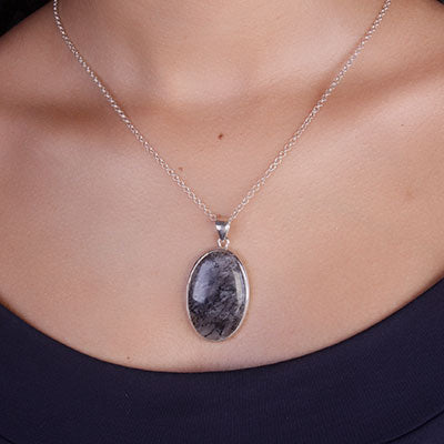 Pingente de Prata com Cristal Rutilado - 67303