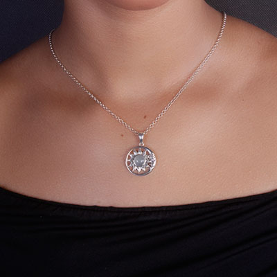 Pingente de Prata Sol e Lua - 67332