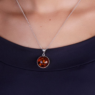 Pingente de Prata com Âmbar - 67351