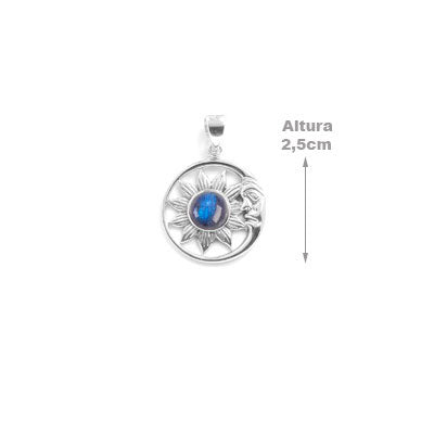Pingente de Prata Sol e Lua - 67367