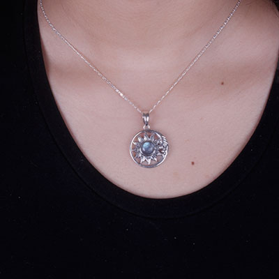 Pingente de Prata Sol e Lua - 67367