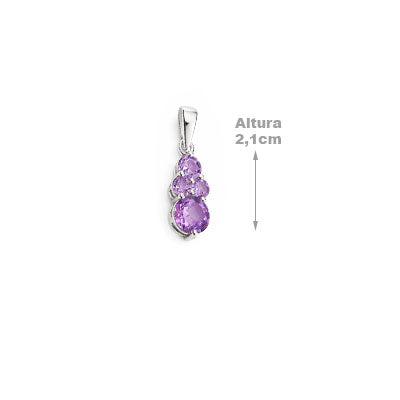 Pingente de Prata com Ametista - 67390