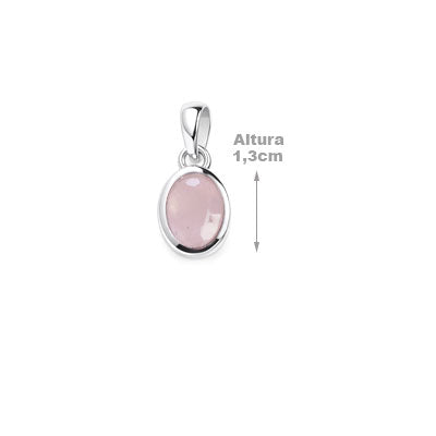 Pingente de Prata com Quartzo Rosa - 67441