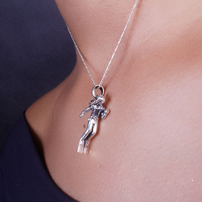 Pingente de Prata Mergulhador - 67478