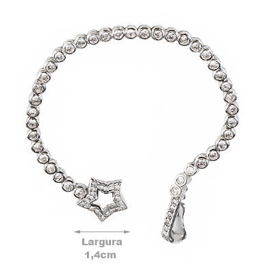 Pulseira de Prata com Zircônias - 67528