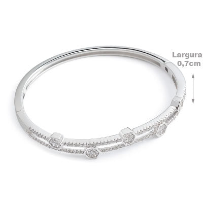Bracelete de Prata com Zircônia - 67542