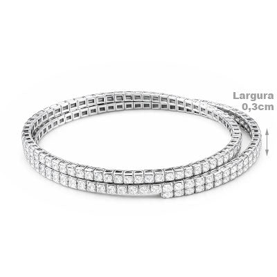Bracelete de Prata com Zircônia - 67547