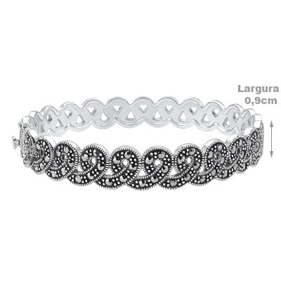 Bracelete de Prata com Marcassitas - 67558