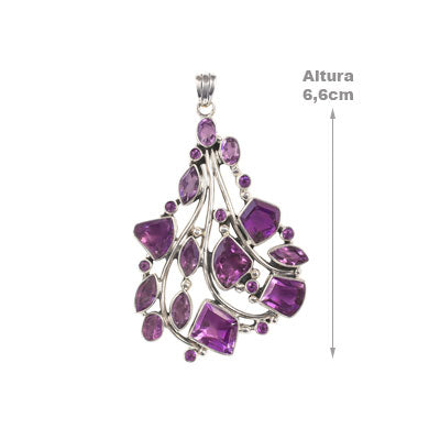 Pingente de Prata com Ametista - 67578