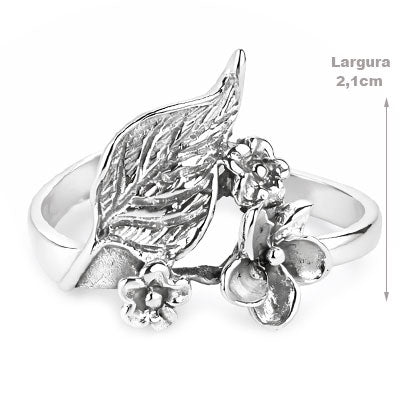 Anel de Prata Flor - 67652