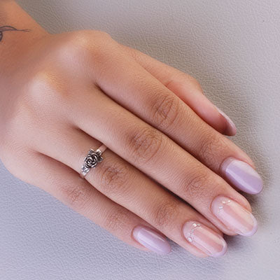 Anel de Prata Rosa - 67668